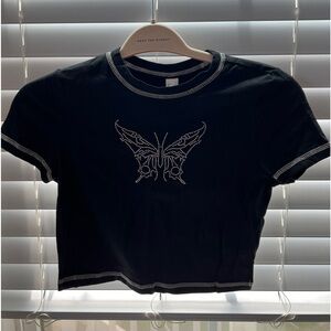 NWT Y2k inspired short sleeve crop top